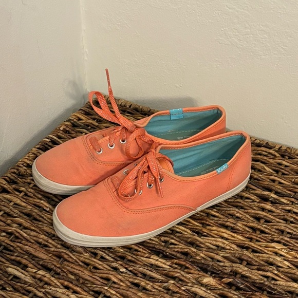Taylor Swift Keds Spring Collection Melon Coral Champions Pink Canvas Sneakers - Picture 4 of 8